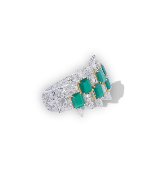 GREEN CROWN DIAMOND BRACELET